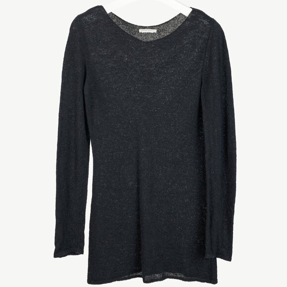 Sarah Pacini Wide Neckline Black Long-Sleeve Wool Sweater - Picture 1 of 6